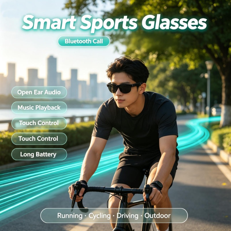 Smart Glasses Lens - Óculos Esportivos Inteligentes com Áudio de